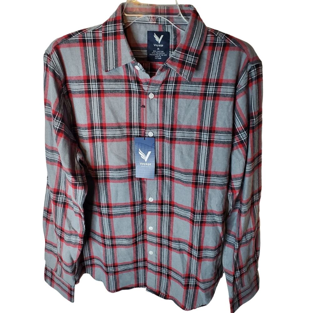 Voyage Cotton Blend Button Down Collared Short, NWT, Medium